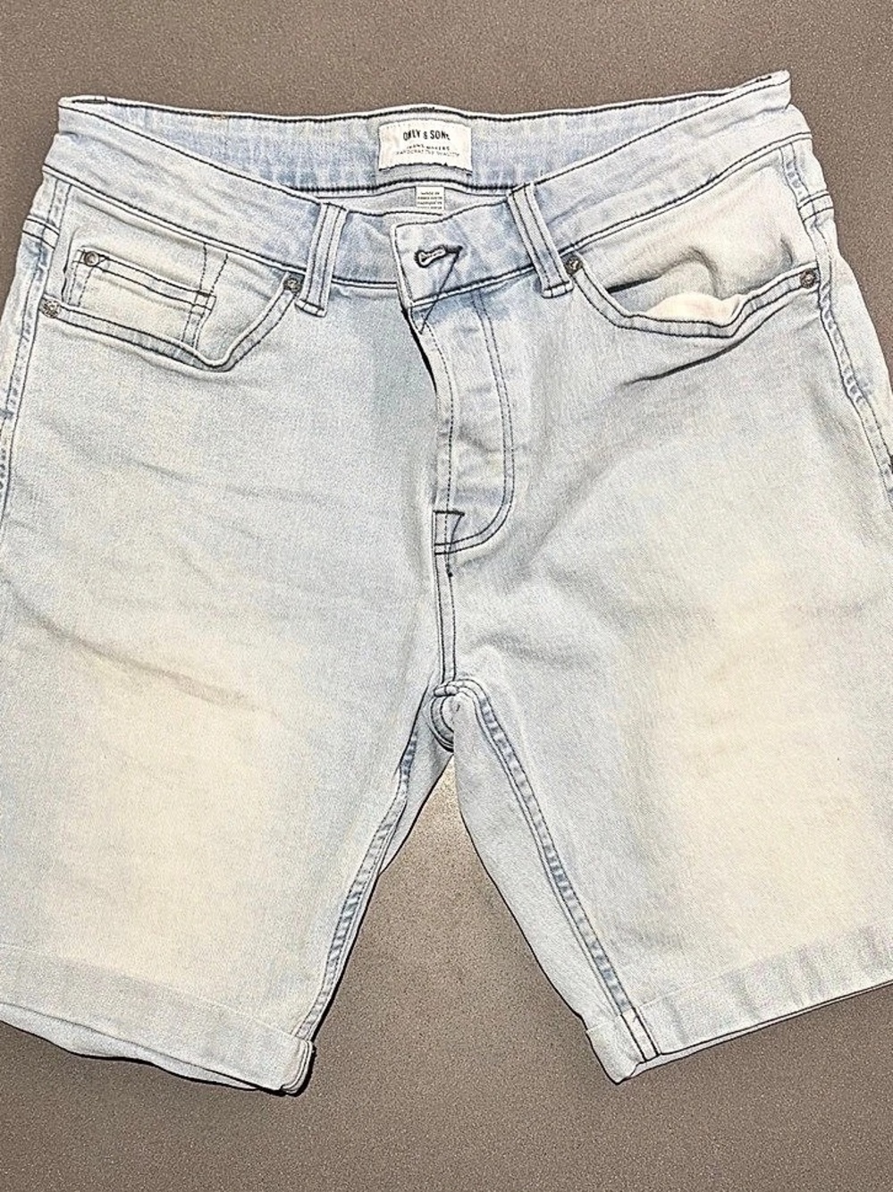 Only & Sons Men's Denim Jean Shorts in Blue